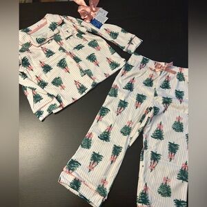 NWT Girls Size 4T Tahari Tree with Pink Bow Mommy and Me Pajama Set viral  2T 3T